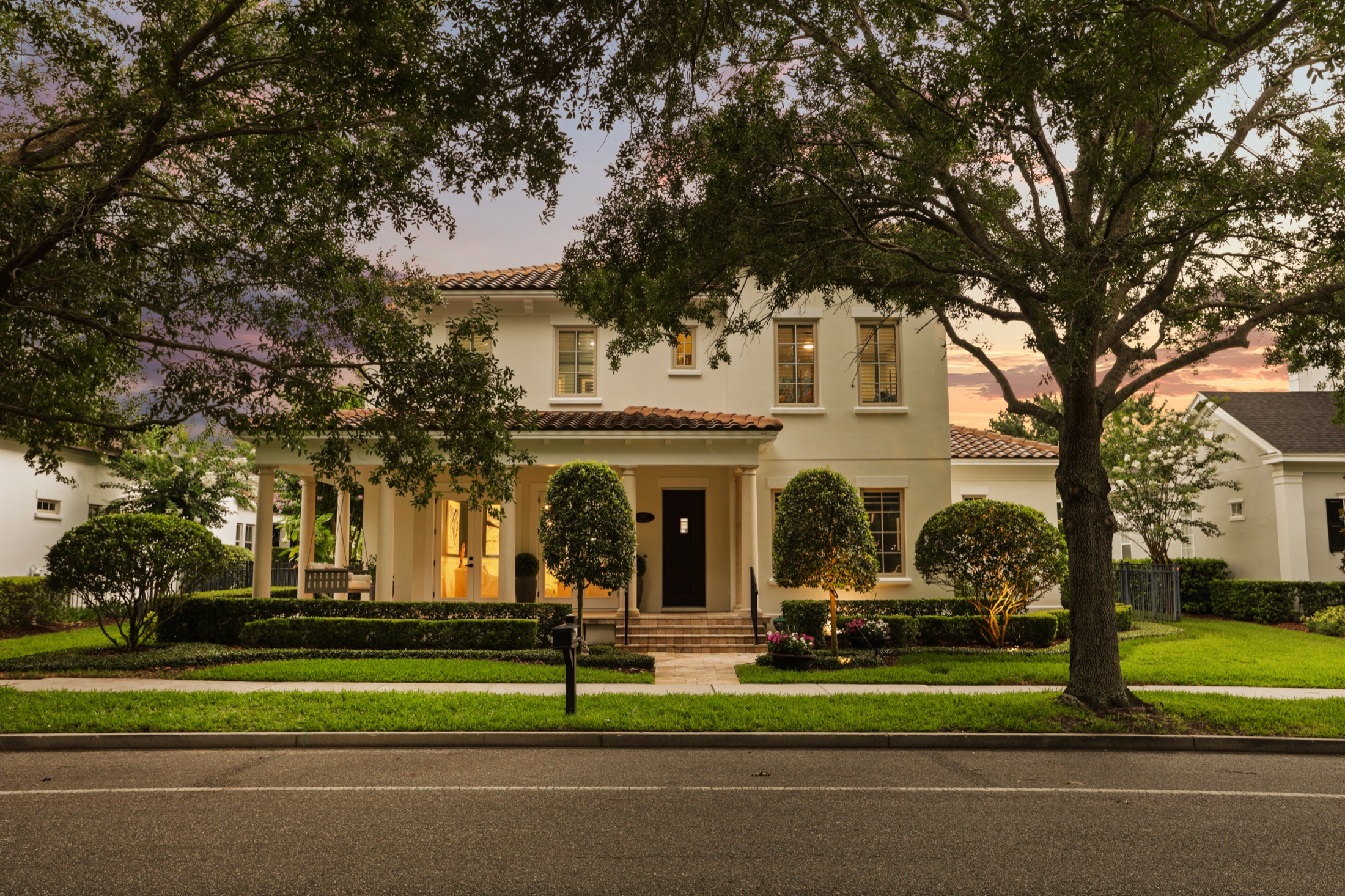 Twilight exterior of 2656 Meeting Place in Baldwin Park